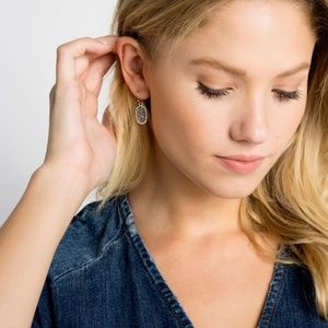 {Kendra Scott} Lee Gunmetal Drop Earrings NWT
